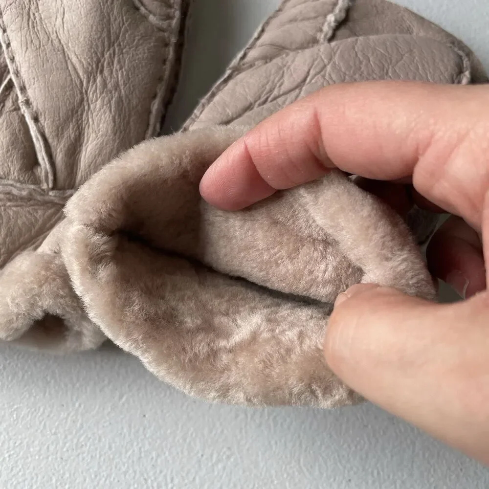 Warm Paws Winter Mittens Gloves Tan Cream Warm Women's Size S/M